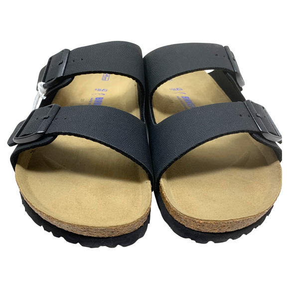 NEW Birkenstock Arizona Black Leather Soft Footbed Sandals Sz EU 43 US 10 NWB - Picture 8 of 14